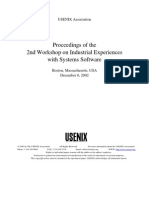 Proceedings of The 2nd Workshop On Industrial Experiences With Systems Software