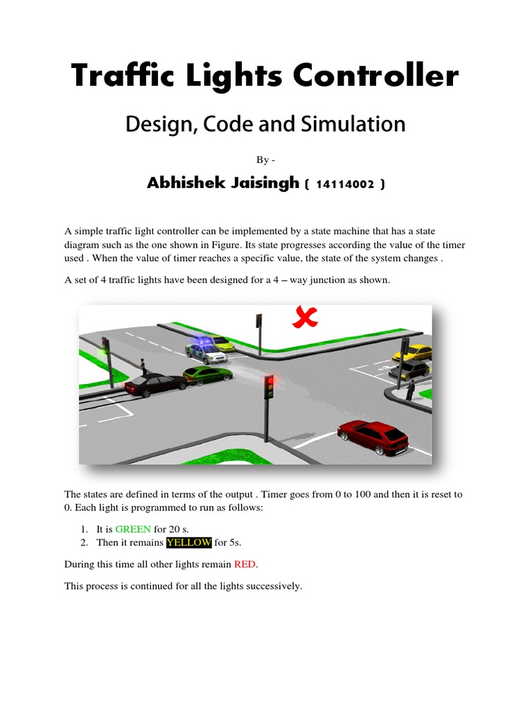 Traffic Light Controller Design and Code | PDF