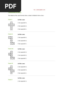 Cubes And Dice Non Verbal Reasoning Questions And Answers