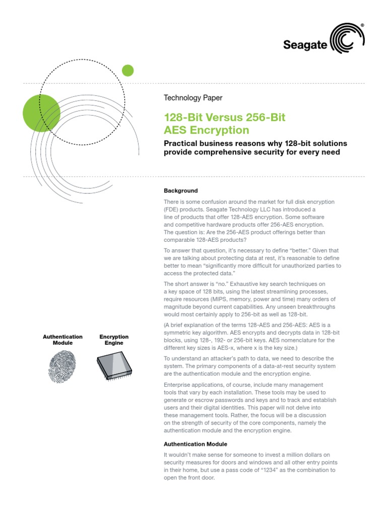128-Bit Versus 256-Bit AES Encryption | PDF