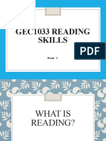 GEC1033 Week 2 Reading Skills Input