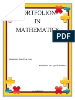 Portfolion IN Mathematics: Submitted By: Erich Wynn Javier