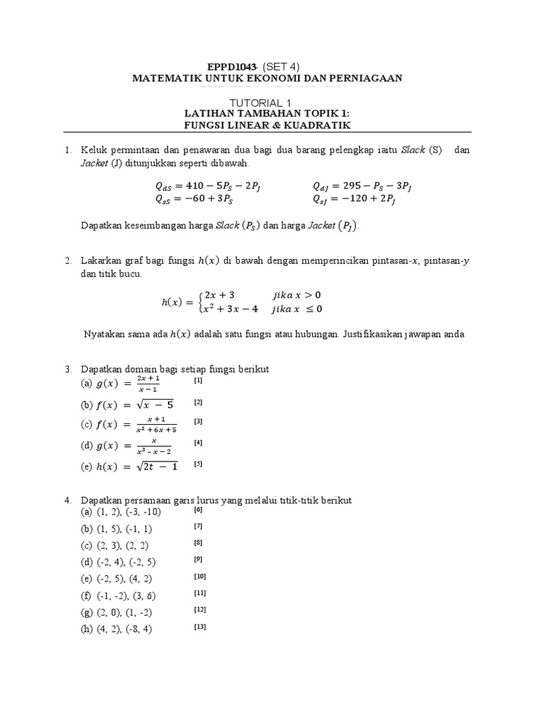 Tutorial 1 Set 4 PDF | PDF