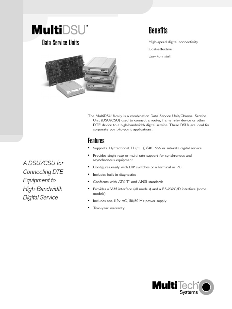 Benefits Data Service Units PDF Modem Equipment