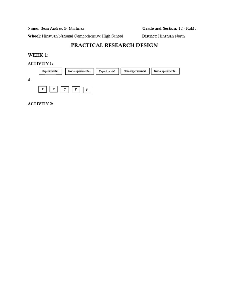 Week 1:: Practical Research Design | PDF | Experiment | Survey Methodology
