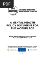 Final Mental Health Policy Document For The Workplace