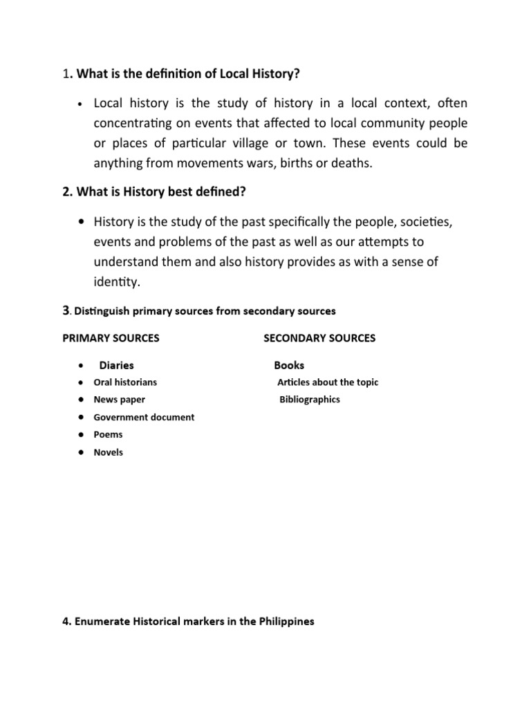 Understanding Local and Global History A Guide to Primary and