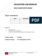 Design Realization Lab Manual: Iiitd&M Kancheepuram