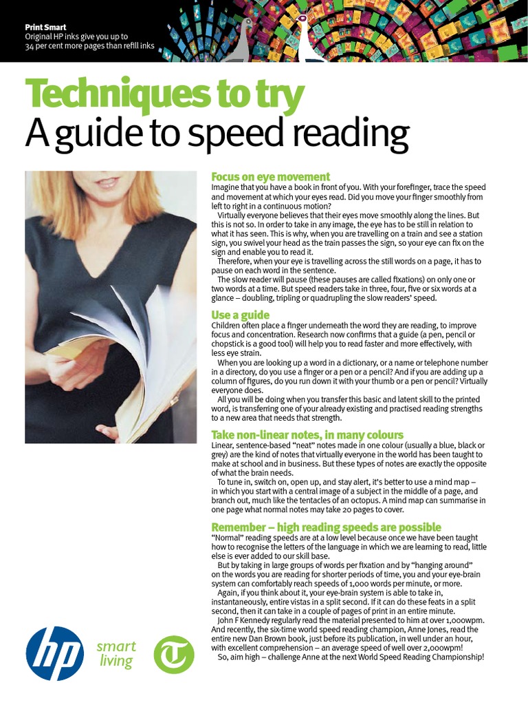 Speed Reading Techniques Guide | PDF | Speed Reading | Writing