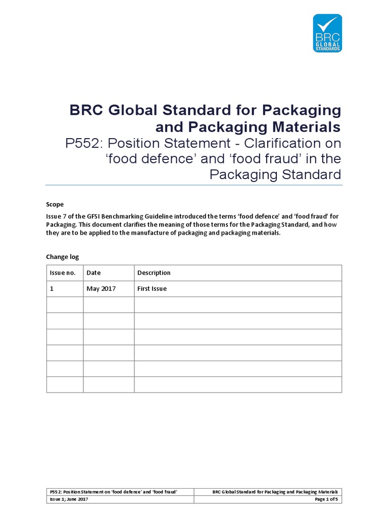 BRC Food Defence and Fraud Guidelines | PDF | Packaging And Labeling | Risk