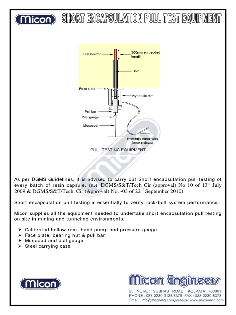 Short Encapsulation Pull Test Equipment PDF