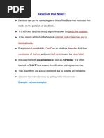 Decision Tree Notes