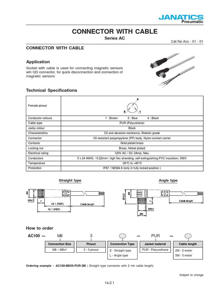 Connector With Cable Pdf