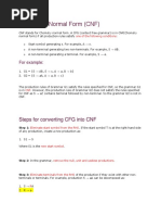 Chomsky's Normal Form (CNF) : Steps For Converting CFG Into CNF