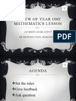 Review of Year One Mathematics Lesson