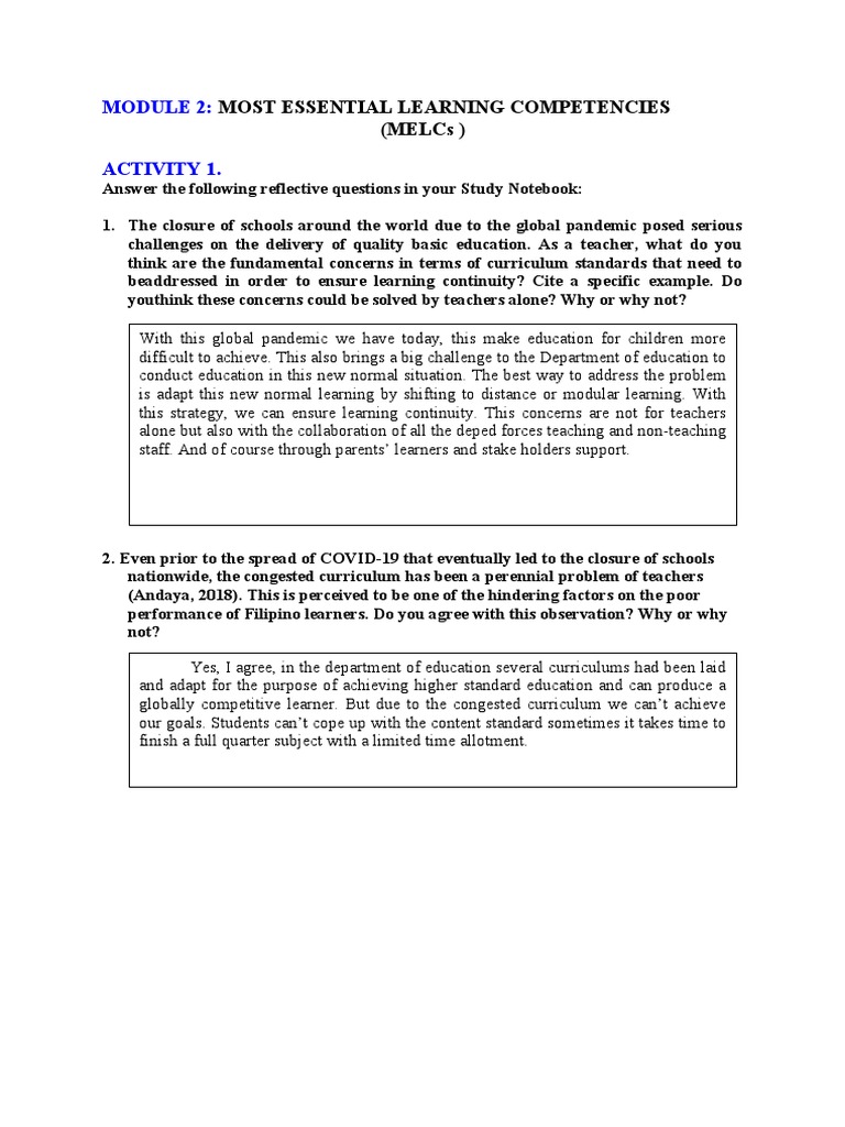 LDM Module 2 Activity | PDF | Curriculum | Education Theory