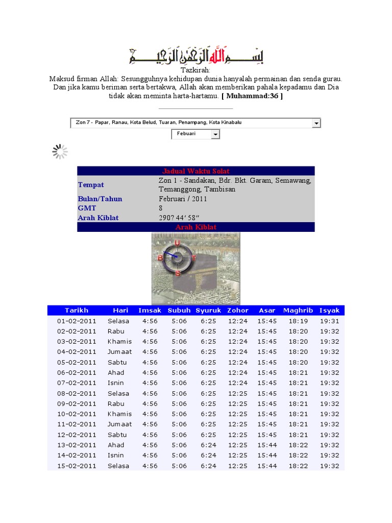 Jadual Solat