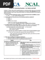 COVID19 Screening Checklist SNF Visitors
