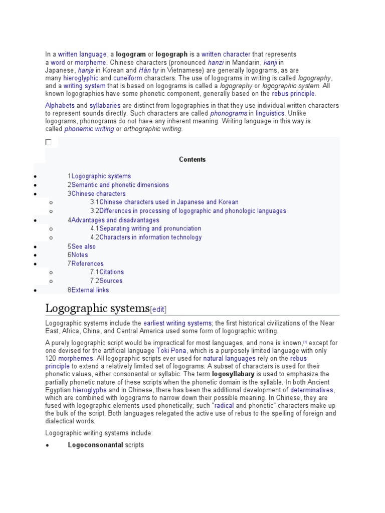 Logographic Systems: Hanzi Kanji Hanja Hán T | PDF | Linguistics | Writing