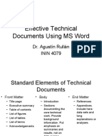 Effective Technical Documents Using Word