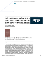 Noiriel - A Quoi Sert - L'identité Nationale