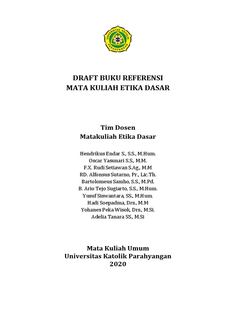 Full Draft Naskah Etika Dasar Fixed 28 Jan 2020 Pdf