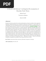 Is Ricardo Still Relevant? An Empirical Re-Examination of Ricardian Trade Theory