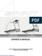 Owner's Manual Explains How to Operate a Treadmill Safely