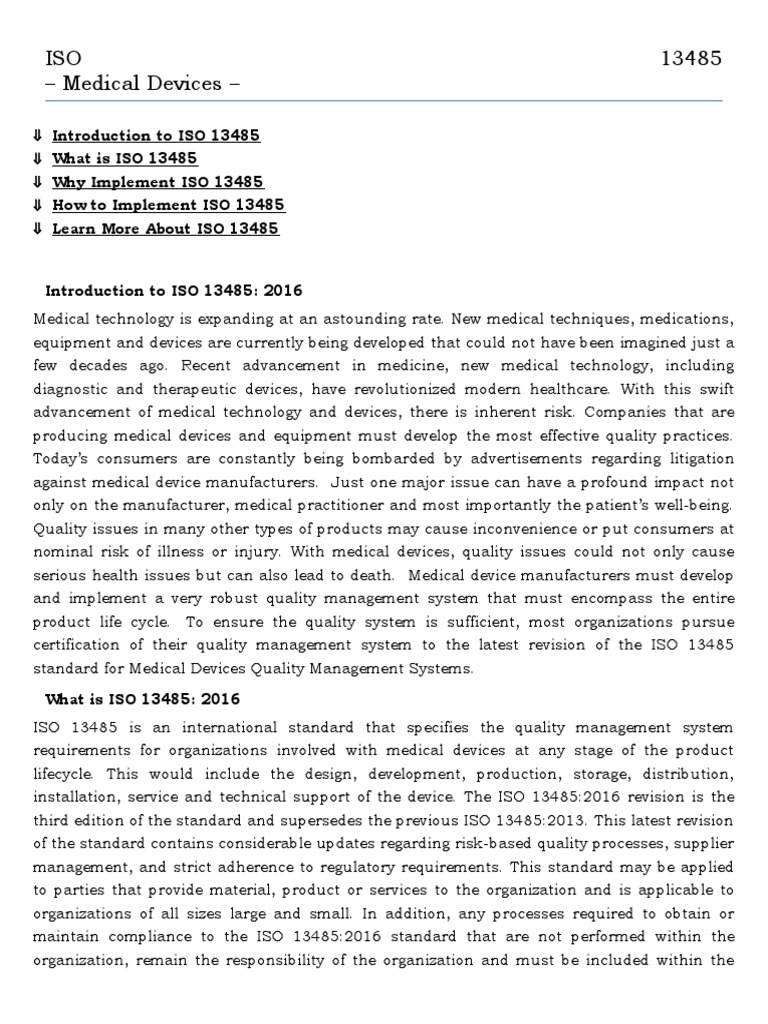 Iso 13485 | PDF | Quality Management System | Business