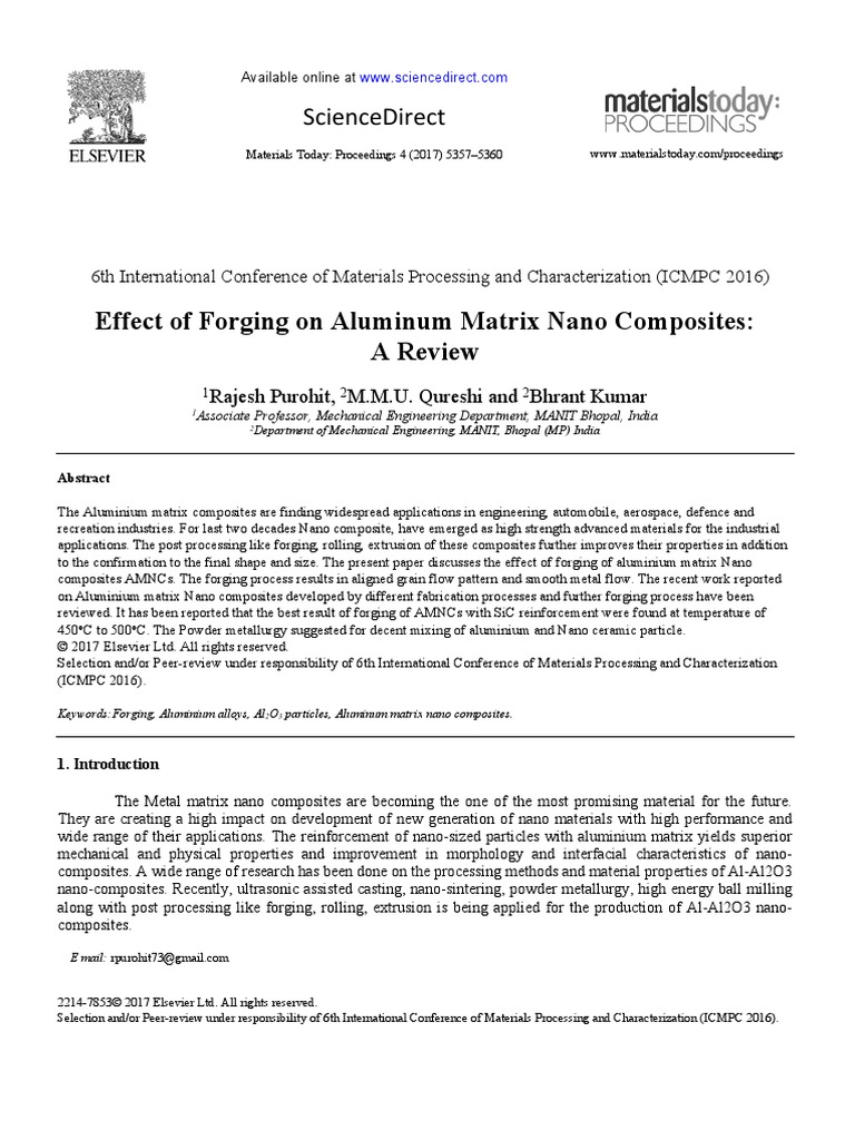 2017 - Effect of Forging On Aluminum Matrix Nano Composites A Review ...