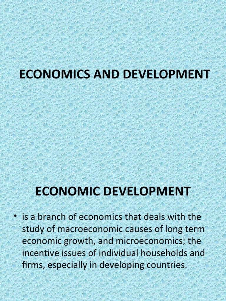 Economic Development | PDF | Economic Growth | Economic Development