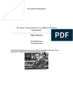 El Amor Como Pasión. La Codificación de La Intimidad