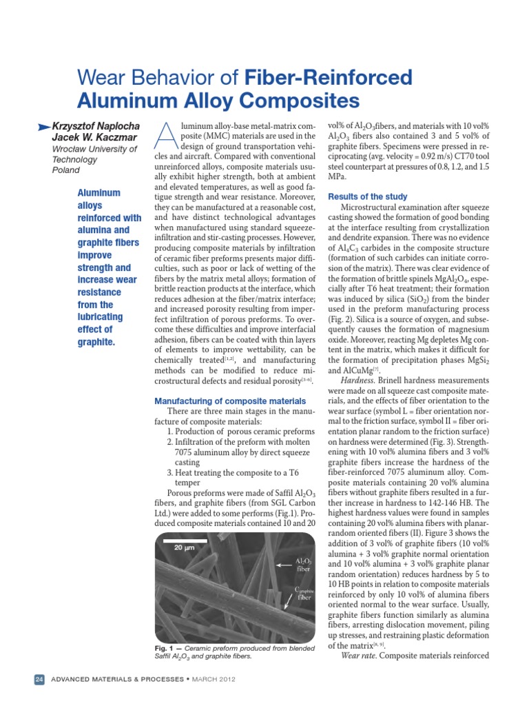 2012 - Wear Behavior of Fiber-Reinforced Aluminum Alloy Composites ...