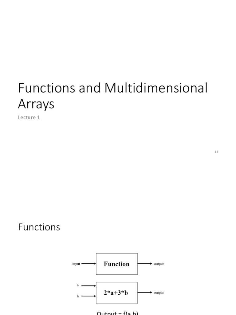 Functions and Multidimensional Arrays | PDF | Parameter (Computer ...