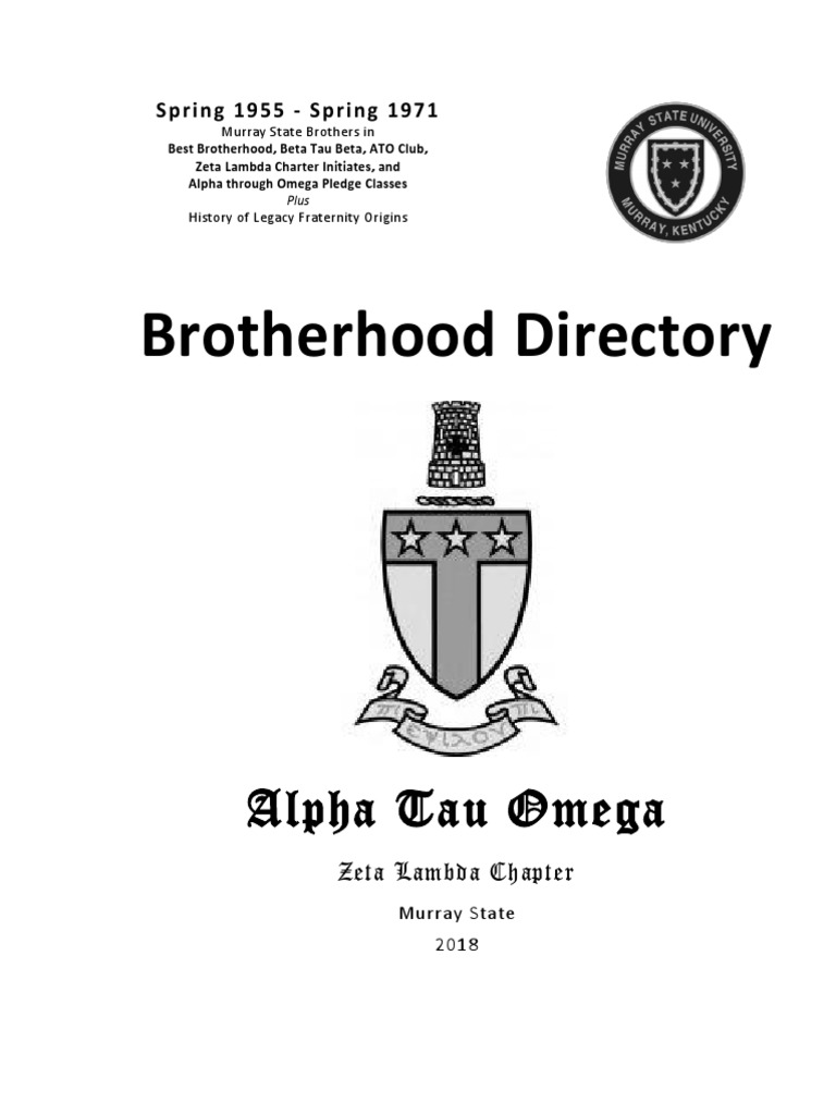 Brotherhood Directory Alpha Tau Omega PDF Fraternities And Sororities Fraternities photo image