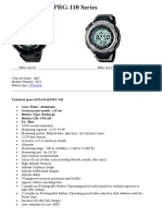 Casio ProTrek PRG-110 Series Specs Solar Altimeter Watch