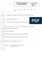 Devoir de Contrôle N°1 - Sciences physiques - 2ème TI (2008-2009) Mr kechaou hichem