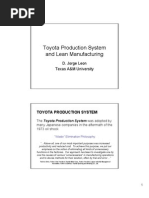 Toyota Production System and Lean Manufacturing: D. Jorge Leon Texas A&M University