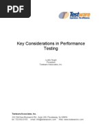 Key Considerations in Performance Testing: Leslie Segal President Testware Associates, Inc