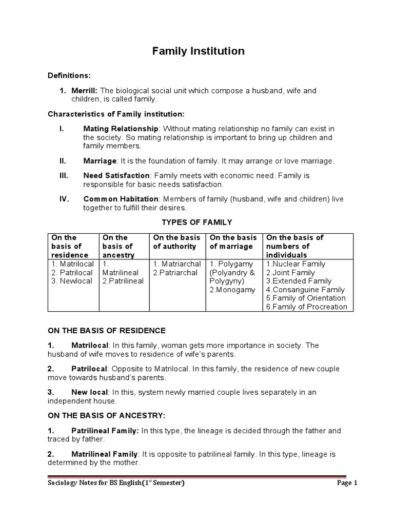 Understanding Family Institutions and Marriage | PDF | Family | Marriage