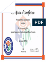 Dyslexia Course Certificate