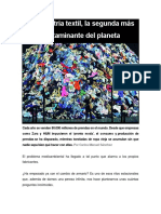 Sánchez, C. La Industria Textil, La Segunda Más Contaminante Del Planeta