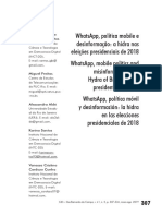 WhatsApp, política mobile e desinformação