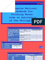 Standard Parameters and Values For Drinking Water Quality Philippine National Standards For Drinking Water: Code On Sanitation of The Philippines