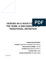 Gerund As A Noun Form of The Verb: A Discussion of A Traditional Definition