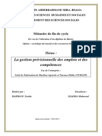 La Gestion Prévisionnelle Des Emplois Et Des Compétences.