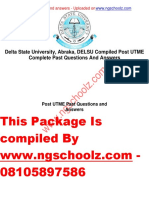 DELSU Compiled Complete Post UTME Past Questions and Answers New PDF