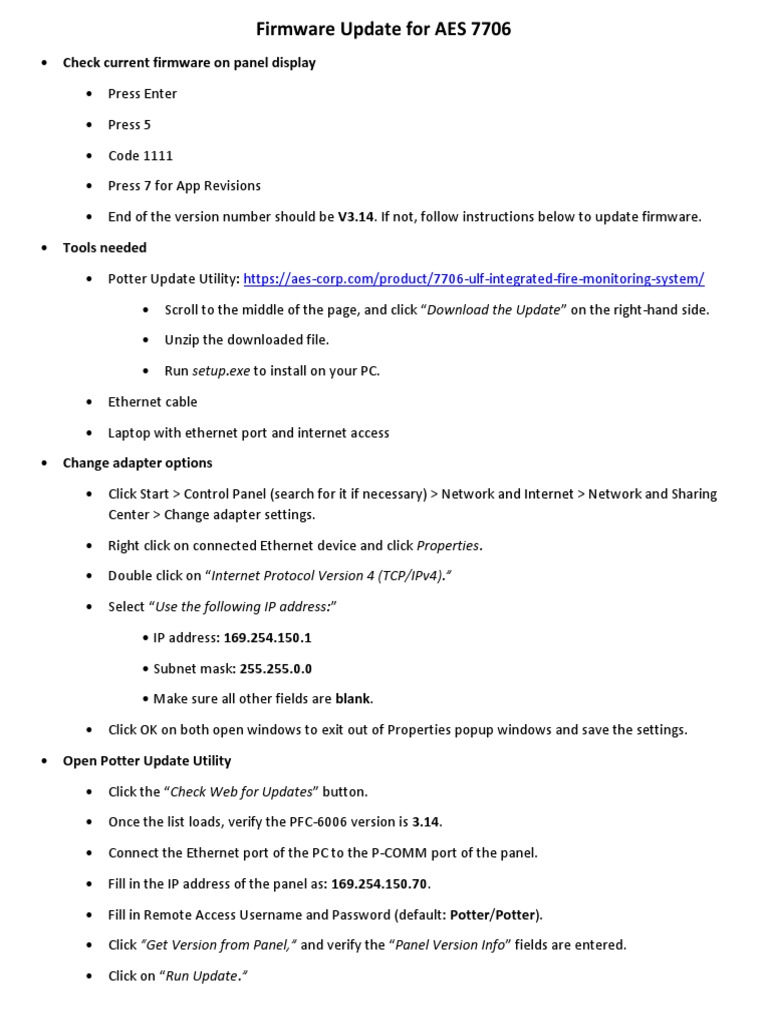 AES 7706 Firmware Update Guide | PDF | Computers
