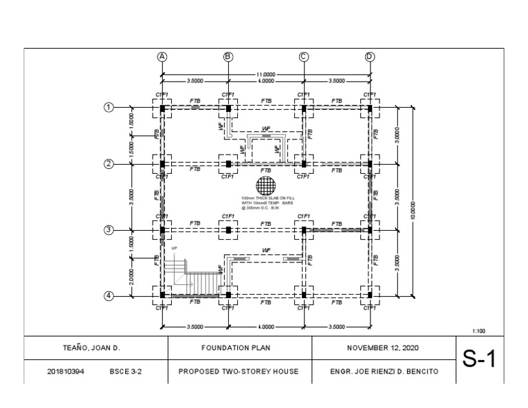 Residential Foundation Plan for Two-Storey House | PDF
