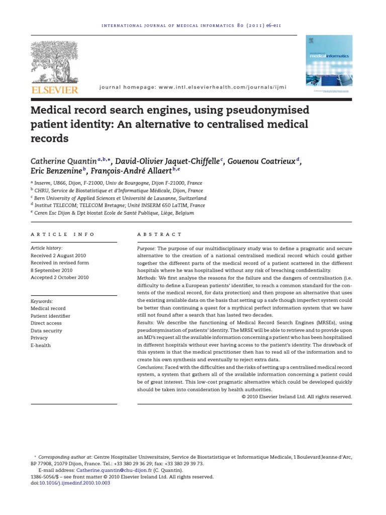 Electronic Health Record Data Model Optimized For Citeseerx